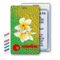 Luggage Tag - 3D Lenticular Tropical White Flower Stock Image (Imprinted)